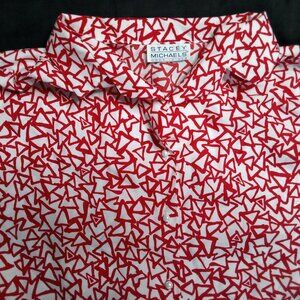 Vintage Stacey Michaels Triangles Polyester Disco Shirt